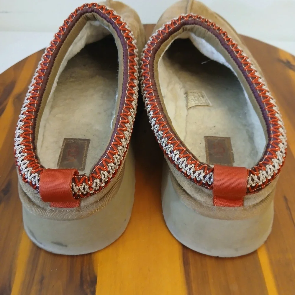 UGG Tasman Slippers Mens 11 Chestnut Tazz Platform Suede Shearling 1122553